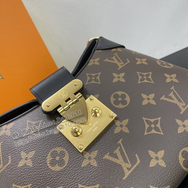 Lv路易威登2023專櫃新款S-lock鎖扣與編織鏈帶手柄小挎包 LV老花肩背女包 M46659 ydh5050